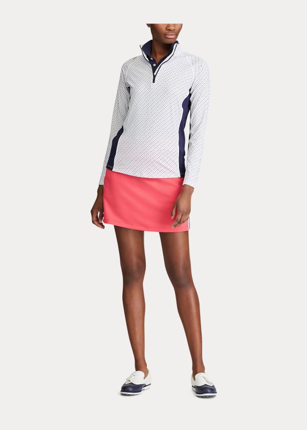 Camisa Ralph Lauren Mujer Blancos Multicolor - Performance Golf Quarter-Zip - YLPME5809